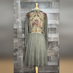 Elegant French Terry Embroidered Floral coat